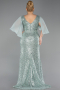 Robe de Soirée Grande Taille Longue Perlé Menthe ABU6261