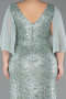 Robe de Soirée Grande Taille Longue Perlé Menthe ABU6261