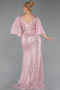 Robe de Soirée Grande Taille Longue Perlé Poudre ABU6261