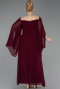 Robe De Soirée Grande Taille Mousseline Longue Couleur Cerise ABU6068