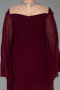 Robe De Soirée Grande Taille Mousseline Longue Couleur Cerise ABU6068