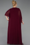 Robe De Soirée Grande Taille Longue Mousseline Prune ABU6179