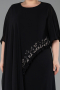 Robe De Soirée Grande Taille Longue Mousseline Noir ABU6179