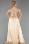 Robe De Soirée Grande Taille Perlé Longue Or ABU6093