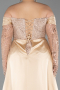 Robe De Soirée Grande Taille Perlé Longue Or ABU6093