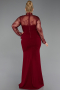 Robe de Soirée Grande Taille Longue Rouge Bordeaux ABU6195