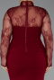 Robe de Soirée Grande Taille Longue Rouge Bordeaux ABU6195