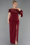 Robe Grande Taille Longue Rouge Bordeaux ABU5047