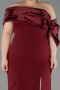 Robe Grande Taille Longue Rouge Bordeaux ABU5047