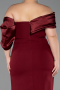 Robe Grande Taille Longue Rouge Bordeaux ABU5047