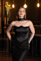 Robe de Soirée Longue Perlé Noir ABU6238