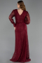 Robe de Soirée Grande Taille Longue Dantelle Rouge Bordeaux ABU6272