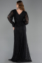 Robe de Soirée Grande Taille Longue Dantelle Noir ABU6272