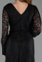 Robe de Soirée Grande Taille Longue Dantelle Noir ABU6272