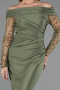 Robe de Soirée Longue Kaki ABU6273