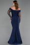Robe de Soirée Longue Bleu Marine ABU6273
