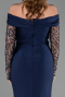 Robe de Soirée Longue Bleu Marine ABU6273