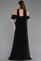 Robe de Soirée Grande Taille Longue Mousseline Noir ABU6274