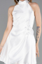Robe de Cérémonie Courte Satin Blanc ABK2654