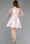 Robe de Cérémonie Courte Satin Poudre ABK2654