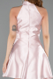 Robe de Cérémonie Courte Satin Poudre ABK2654