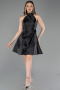 Robe de Cérémonie Courte Satin Noir ABK2654