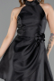 Robe de Cérémonie Courte Satin Noir ABK2654