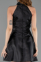 Robe de Cérémonie Courte Satin Noir ABK2654