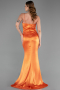 Robe de Soirée Longue Satin Orange ABU6275
