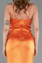 Robe de Soirée Longue Satin Orange ABU6275