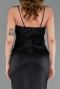Robe de Soirée Longue Satin Noir ABU6275