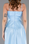 Robe de Soirée Midi Satin Bleu clair ABK2657