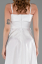Robe de Soirée Midi Satin Blanc ABK2657