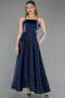 Robe de Soirée Midi Satin Bleu Marine ABK2657