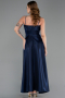 Robe de Soirée Midi Satin Bleu Marine ABK2657
