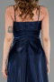 Robe de Soirée Midi Satin Bleu Marine ABK2657