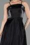 Robe de Soirée Midi Satin Noir ABK2657