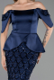 Robe de Soirée Longue Squameuse Bleu Marine ABU6254