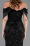 Robe de Soirée Longue Squameuse Noir ABU6254
