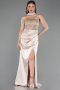 Robe de Soirée Longue Satin Or ABU6276