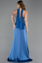 Robe de Soirée Longue Satin Indigo ABU6276