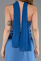 Robe de Soirée Longue Satin Indigo ABU6276