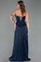 Robe de Soirée Longue Mousseline Bleu Marine ABU6277