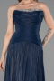 Robe de Soirée Longue Mousseline Bleu Marine ABU6277