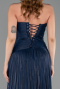 Robe de Soirée Longue Mousseline Bleu Marine ABU6277