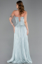 Robe de Soirée Longue Mousseline Menthe ABU6277