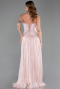 Robe de Soirée Longue Mousseline Poudre ABU6277