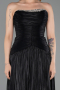 Robe de Soirée Longue Mousseline Noir ABU6277