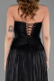 Robe de Soirée Longue Mousseline Noir ABU6277