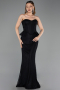 Robe de Soirée Longue Dantelle Noir ABU6278
